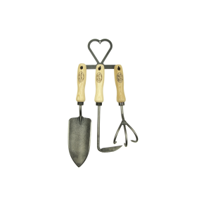 Halter f�r Gartenger�te, mit Herz und drei Gartenger�te