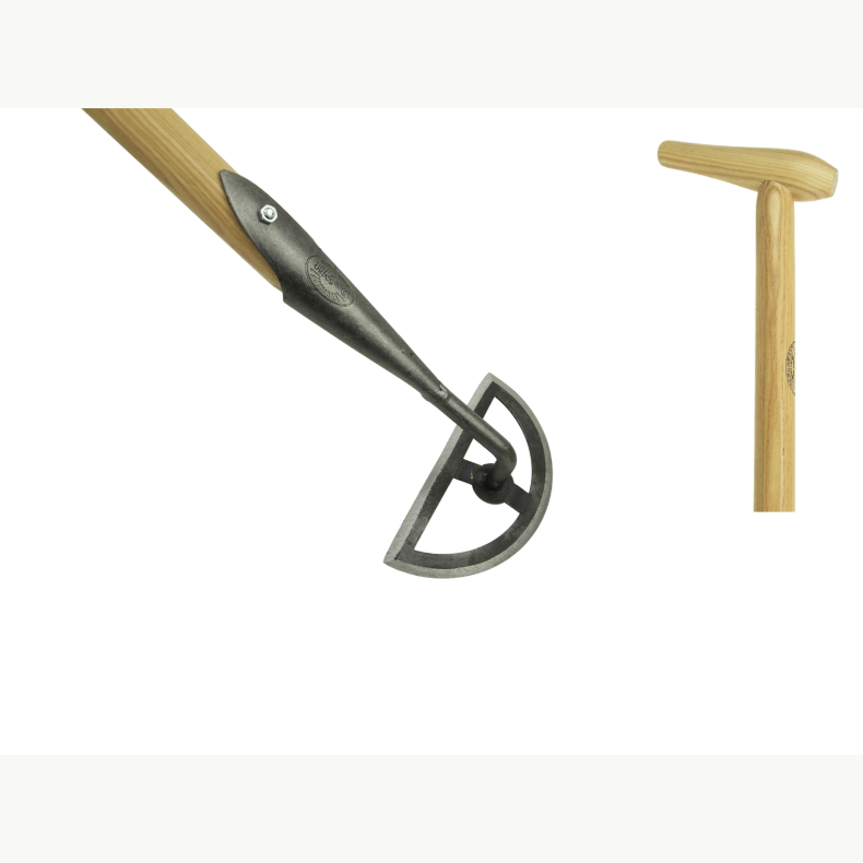 Halbmond Schaufeleisen, 16 cm Blatt, P-Griff, mit langem Stiel